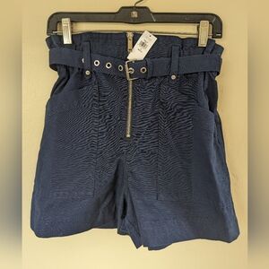 NWT! Banana Republic Paperbag Shorts with Belt, Hyper Navy (SIZE 0P)